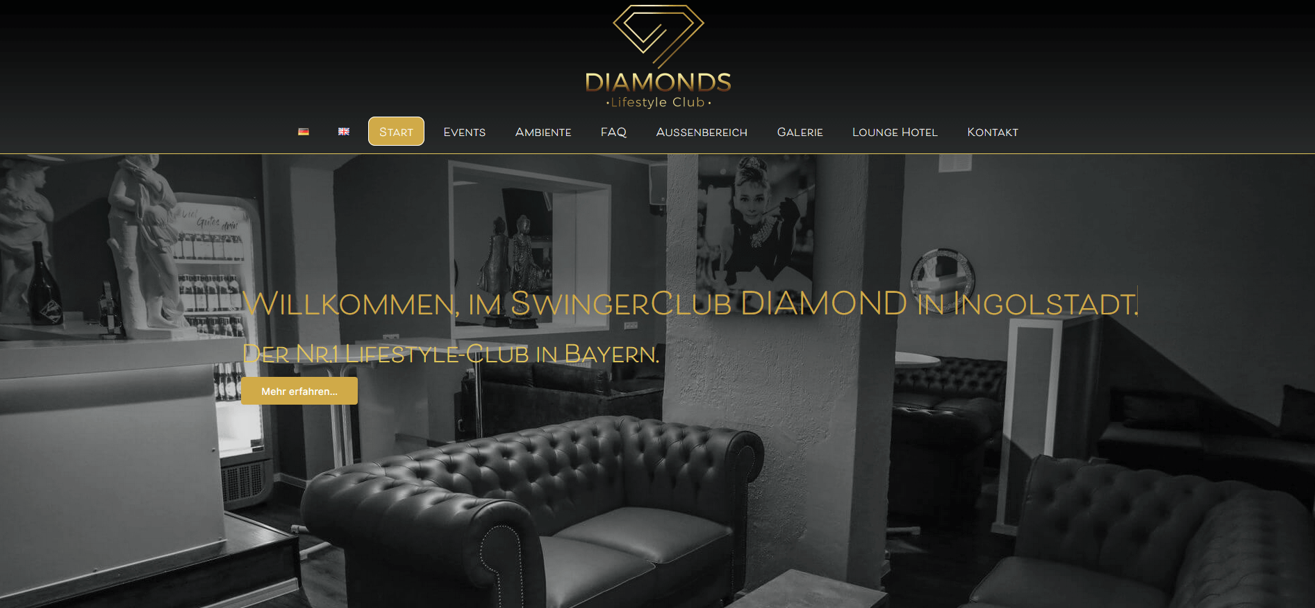 Webseite erstellt für den Swingerclub-Diamond