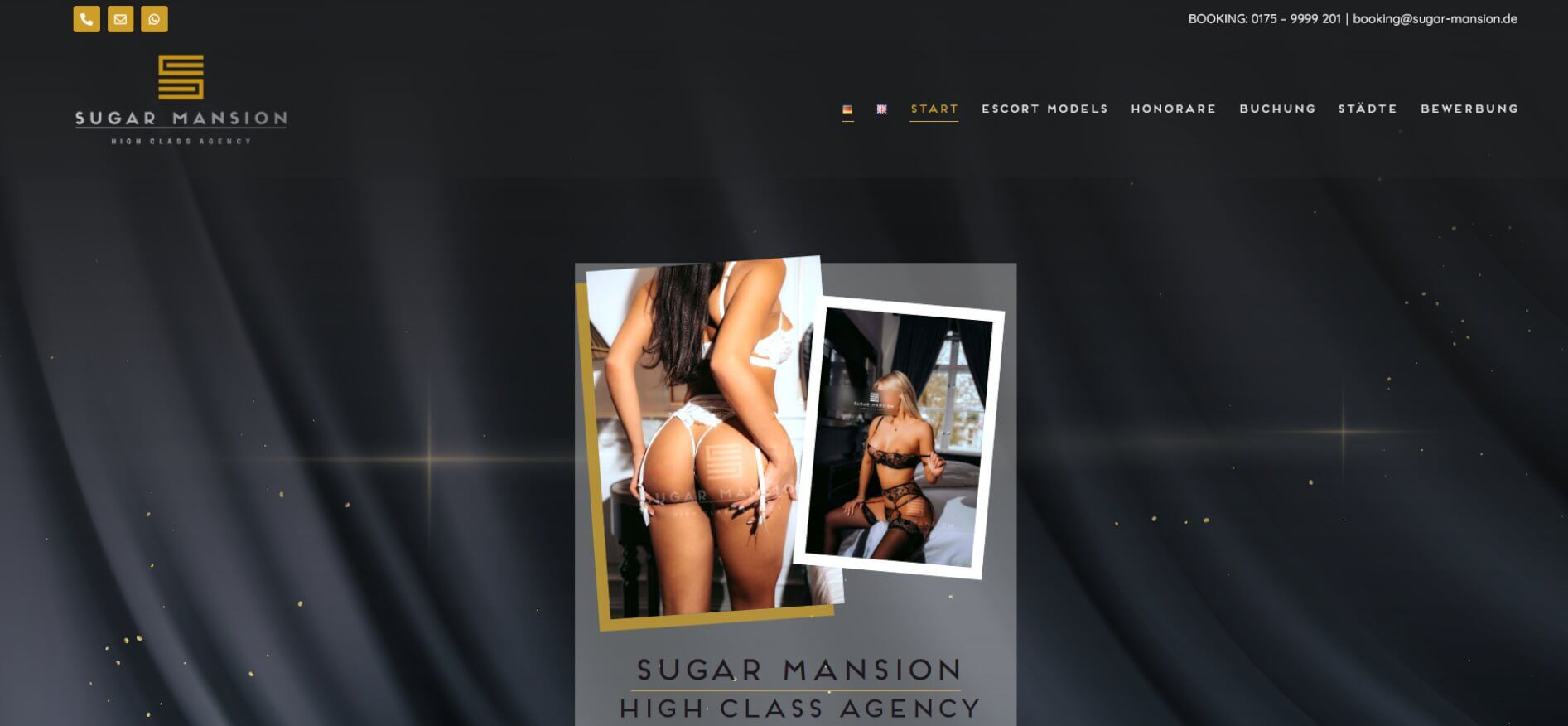 Webseite erstellt für den Sugar-Mansion Escort-Service